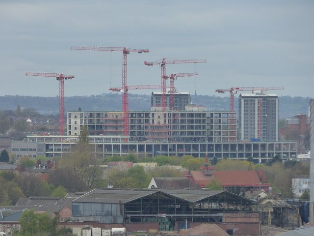 Skyline of midland Metropolitan Hospital. Until Carillion went into liquidation it was one of its largest construction projects.