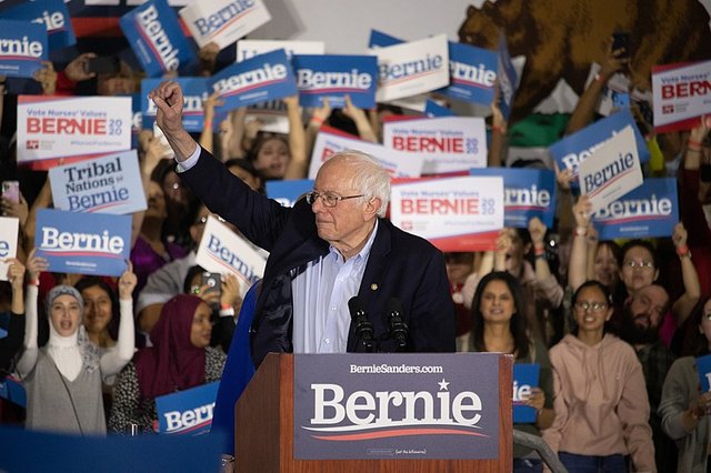 Bernie Sanders campaigning in 2020