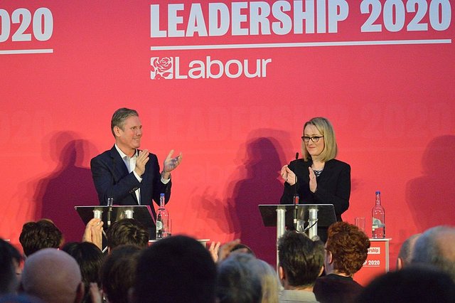 Sir Keir Starmer and Rebecca long-Baily at the Labour leadership hustings