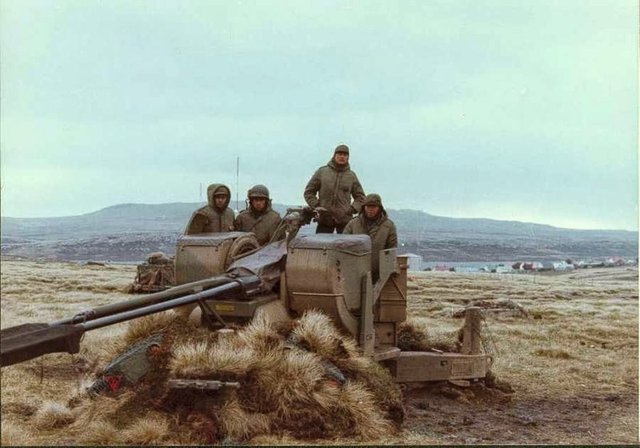 Argentinian soldiers during the Falklands war