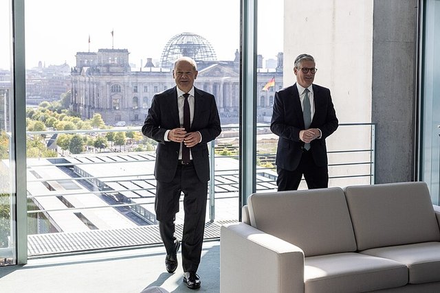 Keir Starmer meets Olaf Scholz in Berlin. photo by Simon Dawson