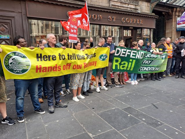 RMT picket line at Glasgow Central Station