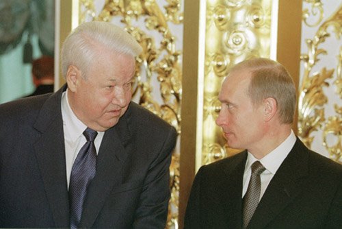 Boris Yeltsin with Vladimir Putin